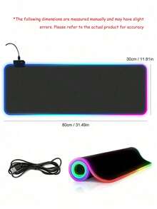 Alfombrilla de ratón RGB grande para juegos, tapete de escritorio extendido con iluminación LED brillante y modos de luz multicolor, base de goma antideslizante & superficie impermeable, alfombrilla de ratón para juegos para PC, portátil, jugadores & uso de oficina - Ver 6
