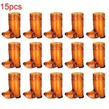 5/10/12/15/24pcs, Mini Cowboy Boot Wine Glasses, Plastic Cowgirl Party Supplies, Western Plastic Mugs, Suitable For Cowgirl Party Decor, Bachelorette Party Supplies, Brown Boot Cups, Decorate Drinks, Snacks, Cake Props - Brown - View 14