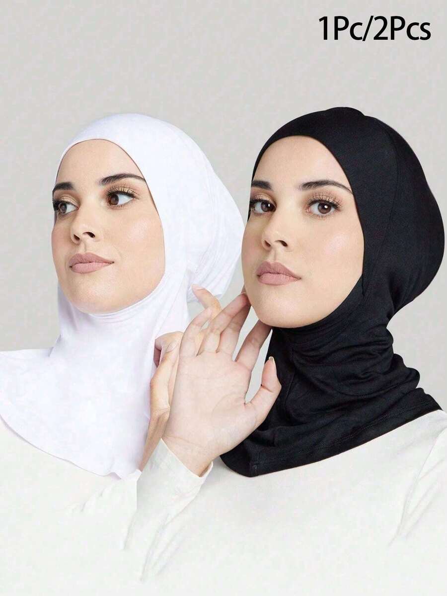 Awegeo 1Pc/2Pcs Women's Multi-Piece Headscarf Set: Solid Color Elastic Headscarf Hat - Casual, Comfortable, Soft And Breathable, Suitable For Daily Wear