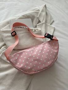 Bolso bandolera de nailon de moda, bolso de hombro de unicolor, bolso de hombro casual para mujer, adecuado para deportes al aire libre, bolso de cintura de estilo universitario para el prim - Rosa - Ver 6