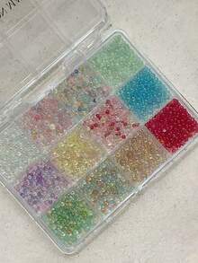 1 Box 3D Bubble Beads Mermaid Beads Rhinestone Nail Art Decor Candy Color INS Sweet & Spicy Style Iridescent Polarized Nail Art Set - Multicolor - View 2