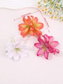1件波希米亞風花朵髮夾，附懸掛珍珠流蘇，熱帶花卉女性髮飾，適合海灘、度假、新娘及日常配戴，抓夾 - 彩色 - 查看 6