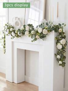 1 pieza/2 piezas Enredadera de flor de peonía de seda de 1.8M - Peonía - Blanca - Ver 5