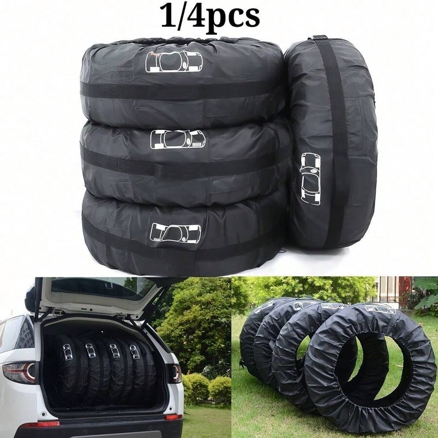 1 pièce/4 pièces Housse de pneu, Housse de pneu de rechange en taffetas, Sac de rangement pour pneus neige, Protecteur de roue - A - Voir 1
