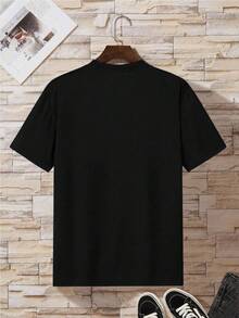 T-Shirt With Printed Letters And Bears, Comfortable Cotton - Black - View 2
