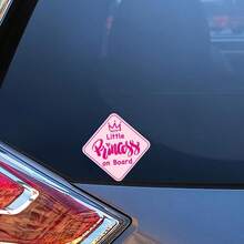 1/3/5 Pcs Stickers For Cars, Little Princess On Board, Princess Car Logo, Princess Car Window Decal, Adorable Pink Stickers For Girls(A/B Available) - Multicolor - View 8