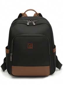 Multi‑Wear Casual Backpack Detachable Shoulder Strap Anti‑Theft Zipper Work Bag - Black - View 4