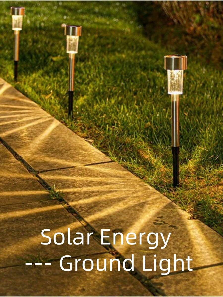 10pcs Set Solar Powered Ground Lights, Solar Garden Lights, Outdoor LED Path Lights, Waterproof Landscape Path Lights, Suitable For Yard, Patio, Lawn, For Decoration Only