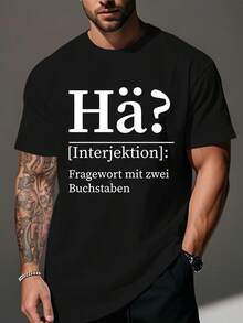 Camiseta plisada alemana divertida para hombre de talla - Negro - Ver 1