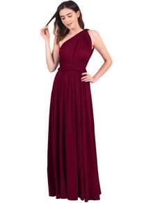 Vestido de Dama de Convertible para Mujer - Burdeos - Ver 7