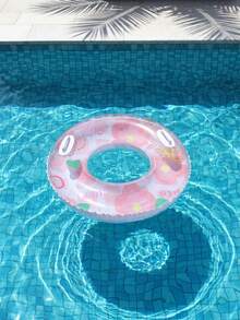 Pink Floral Print Swim Ring, Cute Glitter Pool Float With Mermaid Tail, Suitable For Adults And Children Summer Use - Multicolor - View 7