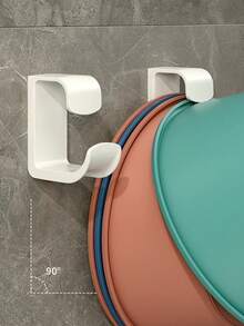 1/2pcs Wall-Mount Plastic Hooks For Washbasin – Easy Install No-Punch Bathroom Basin Holder, Punch-Free Bathroom Bathtub Rack Multi-Functional Bath Tub Hanging Storage Organizer - Multicolor - View 2