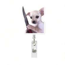1pc Funny Dog Acrylic Cartoon Animal Retractable Badge Reel Holder - Multicolor - View 2