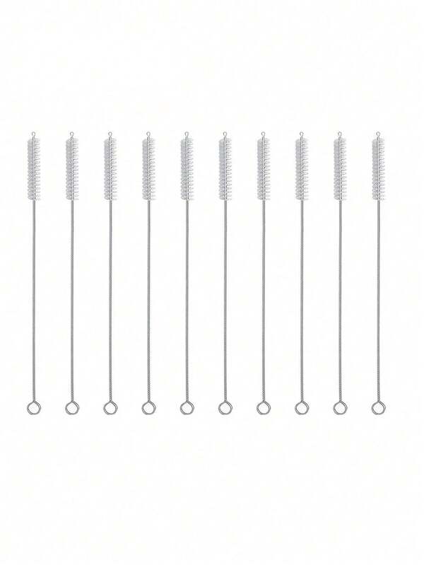10pcs Cup Straw Cleaning Brush 10mm Diameter Reusable Straw Cleaner For 40/30/20 Oz Cups Water Bottles Outdoor Camping