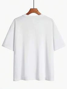 Short-Sleeved T-Shirt With Round Neck And Horse Print - White - View 2