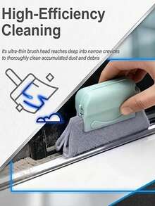 Magic Window Track Cleaning Tool Set, Detachable Car Window Groove Cleaning Brush For Removing Dust, Essential Car Window Sill Cleaning Tool, Suitable For Door Tracks, Non-Slip Handle - A - View 3