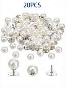 1/10/20pcs Faux Pearl Buttons, Unisex, No Sewing Required, Reusable 10mm Buttons, Detachable, Suitable For Shirts, Dresses, Sweaters, Camisoles, Slips, Wedding DIY Crafts - Multicolor - View 10
