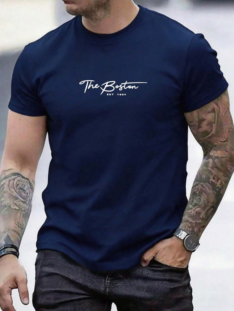Summer Men's Crew Neck T-Shirts Gym Leisure Vacation High Quality Men's Shirts Fashion Prints Y2K Men's Clothing Festival Sweatshirt Men's Sets Gifts For - 白色 - 查看 1