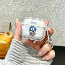 Marvel Chibi Captain America AirPods Case Cute Transparent Shockproof Shell With Keychain Compatible With AirPods 1/2/3/4 And Pro/Pro 2 Nd Generation Suitable For New AirPods Pro 3 Stocking Stuffers The Girlfriend. - Transparent - View 5