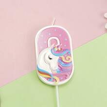 HIBIRTH 1pc Cartoon Unicorn Pink Number Candle Cake Decoration Creative 0-9 Candles Birthday Party Celebration Baking Topper - View 12
