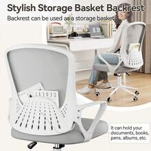 Ergonomic Mesh Office Chair With Flip Armrests And Lumbar Support - 灰大號 - 查看 7