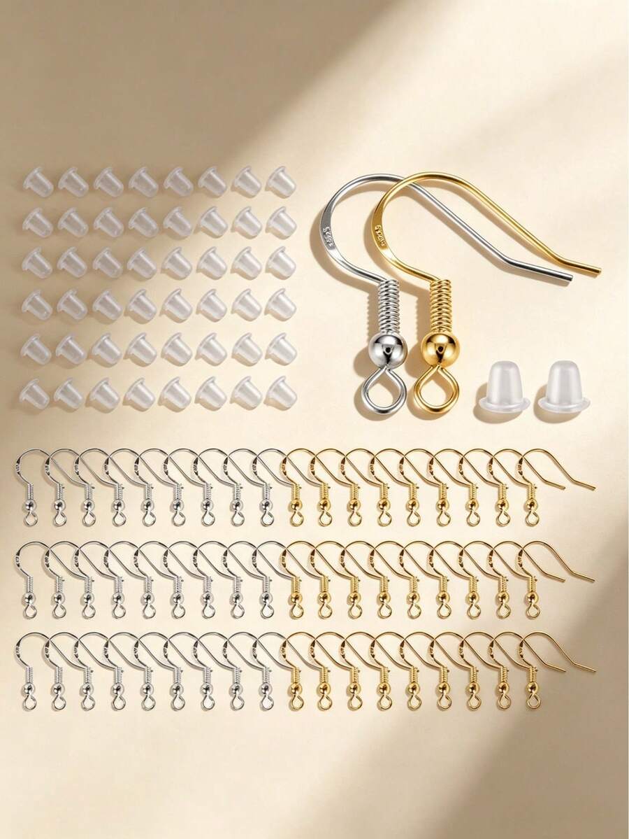 150pcs Hypoallergenic Earring Making Set, Includes 50 Ear Hooks, 100 ...