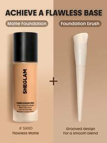 SHEGLAM [2 Pcs]Skinfinite Hydrating Foundation & Brush Bundle Set - Shell - View 2