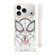 Miniso Marvel Avengers 蜘蛛人個性化蜘蛛網 MagSafe 磁吸充電手機殼，相容 iPhone 17/17 Pro Max/16/17 Pro/15/14/16 Plus/17 Air/13/15 Pro/12/15 Plus，男款防摔保護殼，相容 Apple - 白色 - 查看 3