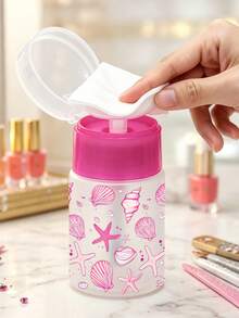 Nagellackentferner-Flasche mit Meeresleben-Muster, geeignet für Nagellackentferner - nachfüllbare Reiseverpackungsflasche, geeignet für Zuhause, Salon und Reisegebrauch. Lippen- und Augen-Make-up-Entferner, wiederverwendbar, Make-up-Entferner-Flasche, Reise-Essential - Verschiedenfarbig - Übersicht 6