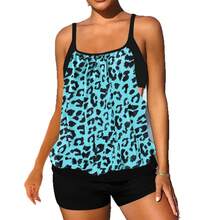 Novedades de bikini 2026: conjunto de baño de dos piezas estampado para mujer - Azul - Ver 6