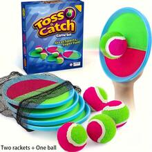 Outdoor Sports Ball Toy, Catch And Throw Ball Game, Outdoor Sports Racket, Palm Ball, Yard Holiday Party Game Toy, Outdoor Interactive Sticky Ball Throwing Game Toy, Backyard Beach Toy, Suitable For Adults/Families As Easter Gift - Multicolor - View 1