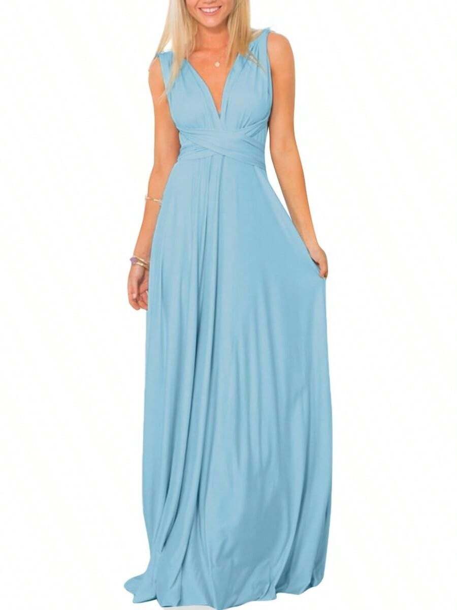 Vestido de Dama de Convertible para Mujer - Celeste - Ver 1
