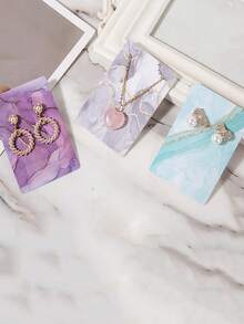 30 piezas Tarjetas de almacenamiento para aretes y collares, cartón de exhibición de joyería - Multicolor - Ver 2