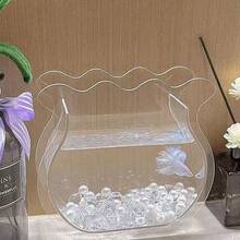 Nuevo adorno de acuario de acrílico transparente para peces de pelea tailandeses, jarrón creativo estilo INS con piedra de cristal de perla asimétrica, paisaje para acuario de peces dorados, pequeño para oficina y hogar, tanque dedicado para peces ornamentales - Ver 5