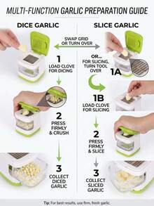 Double-Sided 2-In-1 Garlic Dicer & Slicer, Essential Kitchen Accessory For BBQ & Camping, Summer Outdoor Cooking Tool, Travel Essential, Compact & Easy To Clean Garlic Processing Station, Suitable For Kitchen, Campsite, RV - Multicolor - View 4