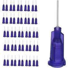 50pcs 21G Purple Tip Glue Dispensing Nozzles Nosed Needle Glue Applicator, Used Applying Industrial Liquids, Adhesives, Inks, Perfumes, All-Plastic PP Flexible Hose (50pcs 21G Purple) - A - View 2
