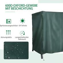 Garden Swing Cover, Protective Swing Cover, Waterproof Cover, Sun Protection, Oxford Fabric, 205x124x164cm - Dark Green - View 4