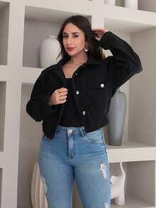 Victoria Women's Coat, La Batida Jacket With Buttons, Long Sleeves, Autumn/Winter - Black - View 6