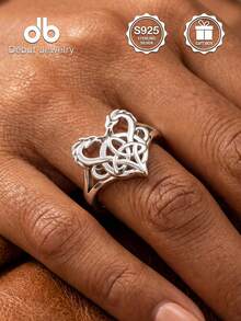 1 pieza Anillo de Plata de Ley 925 con Doble Dragón Guardián Celta, Anillo Trenzado con Nudo Celta Vintage, Unisex, Adecuado para Uso Diario, Anillo de Moda Personalizado, Regalo Perfecto para el Día de San Valentín, Día de la Madre, Festival de Música, Viene con Caja de Regalo - Dragones Gemelos Celtas - Ver 6