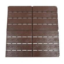 Interlocking Deck Tiles, 12"X12" Wood Grain Outdoor Floor Tiles, Easy Snap Together No Tools Needed, Non-Slip & Drainage, For Patio Balcony Garden [A Good Gift For Family And Friends] - Classic Brown - 10 Tiles@JZ27V39KWDLJQ - View 5