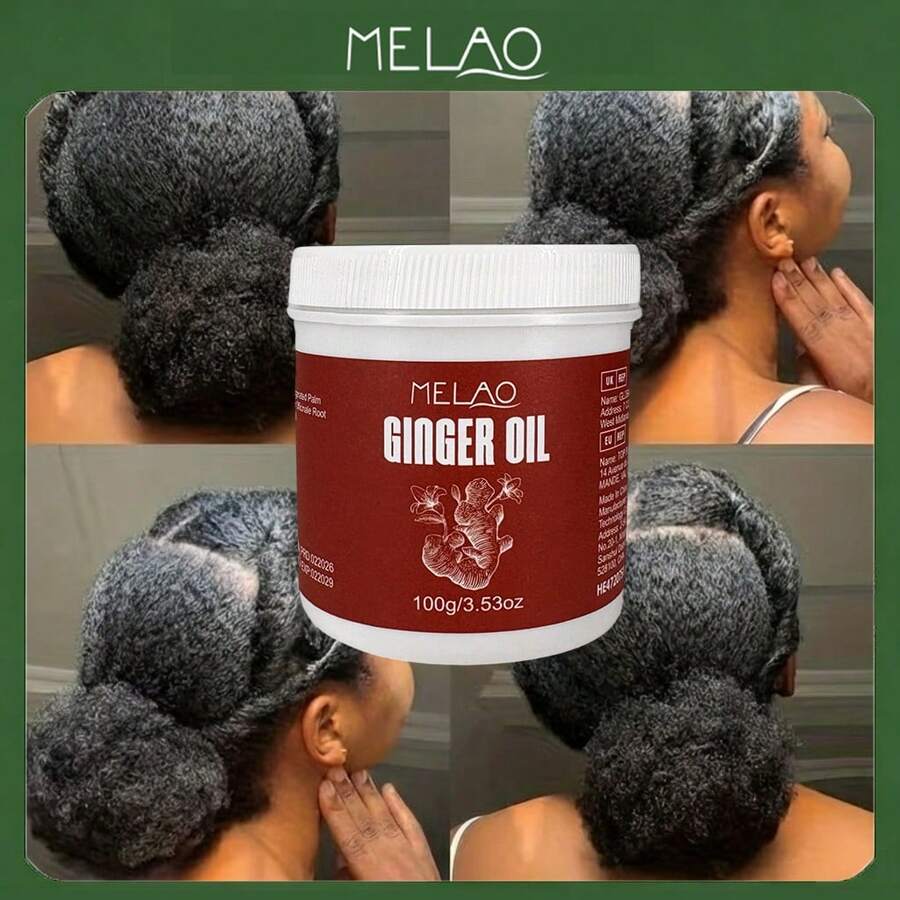 Dầu gừng nguyên chất 100% ép lạnh tự nhiên MELAO, thích hợp cho da đầu khô và tóc xơ rối, nuôi dưỡng tóc chắc khỏe và bóng mượt, tăng độ mềm mại và óng ả, chăm sóc tóc tự nhiên, 100g/3.53oz - 100g - Xem 1