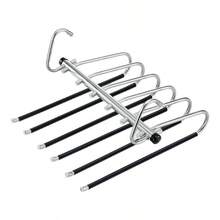 6-stöckiger Magic Hanger Hosenständer - Mit rutschfesten Stangen, verstärktem verdicktem Mehrschicht-Design; Wohnheim-Essential und platzsparender Kleiderschrank-Organizer, mit verstellbaren horizontalen Stangen - Geeignet für Zuhause, Büro oder Hotelnutzung - Verschiedenfarbig - Übersicht 7