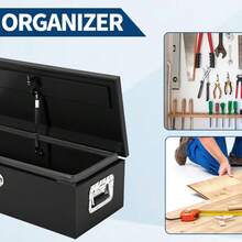Black Steel Truck Bed Tool Box Heavy Duty Waterproof Metal Toolbox Organizer With Lock And Key, - Powder-coated Black Orange Peel Texture - 2025 Model - View 3