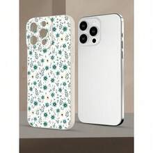 1PC, Cute Mint Green Tiny Ditsy Floral Flower Leaf Aesthetic White Pattern Phone Case, Suitable For 17/16/15/14/13/12/11 (Pro/Pro Max)And Galaxy S26/S25/S24 Plus/S23/S22/S21 Ultra, It Features A Classic Creative Design With TPU Material For Camera Shock Protection, Creative And Stylish Design, Suitable For Men And Women, A Gift For Friends, Family, Boyfriend, Girlfriend - Weiss - Übersicht 8