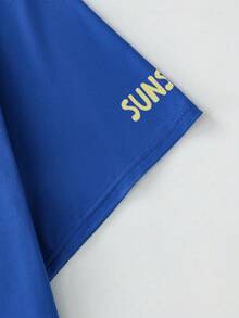 優雅舒適時尚休閒大尺碼 T-shirt「Iced Coffee & Sunshine」橘色杯子印花 T-shirt，寬鬆版型，夏季上衣，春季氛圍，多巴胺配色，四季舒適彈性面料，運動多功能休閒上衣，萬聖節、聖誕節、新年，適合日常穿著、外出上衣、野餐、度假、海灘、派對、生日、海灘、聚會、音樂節、度假、通勤、健身、婚禮、新年、夏季 - 藍色 - 查看 3