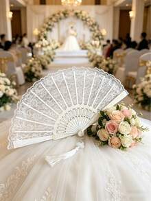 1pc Oriental Black Lace Folding Hand Fan With Tassels, Perfect Match For Hanfu And Cheongsam, Stage Performance, Photo Decoration, Hand Fan, Wedding Decoration, Adult Party Gift, Folding Fan, Witchcraft Supplies - Multicolor - View 6