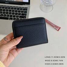 Lychee Texture Japanese Niche Zipper Bi-Fold Wallet Coin Purse Multi-Functional Coin Storage Bag - Multicolor - View 9