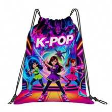 1pc K-Pop Idol Anime Oxford Drawstring Sack Pack, Large Capacity Pocketed Gym Yoga Travel Bag, Lightweight Daypack, Back To School Gift For Fans - Multicolor - View 14