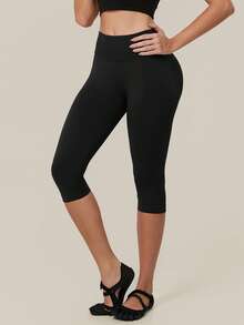 TimeOff Women's 1pc Solid Color Tummy Control Butt Lifting Slimming Sports Mid-Length Shorts - Black - View 10