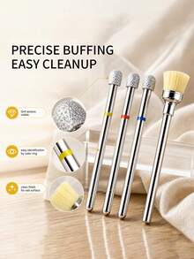 Mushroom-Shaped -Plated Rhinestone Nail Drill Bit-A Tool For Removing Cuticles - Multicolor - View 3